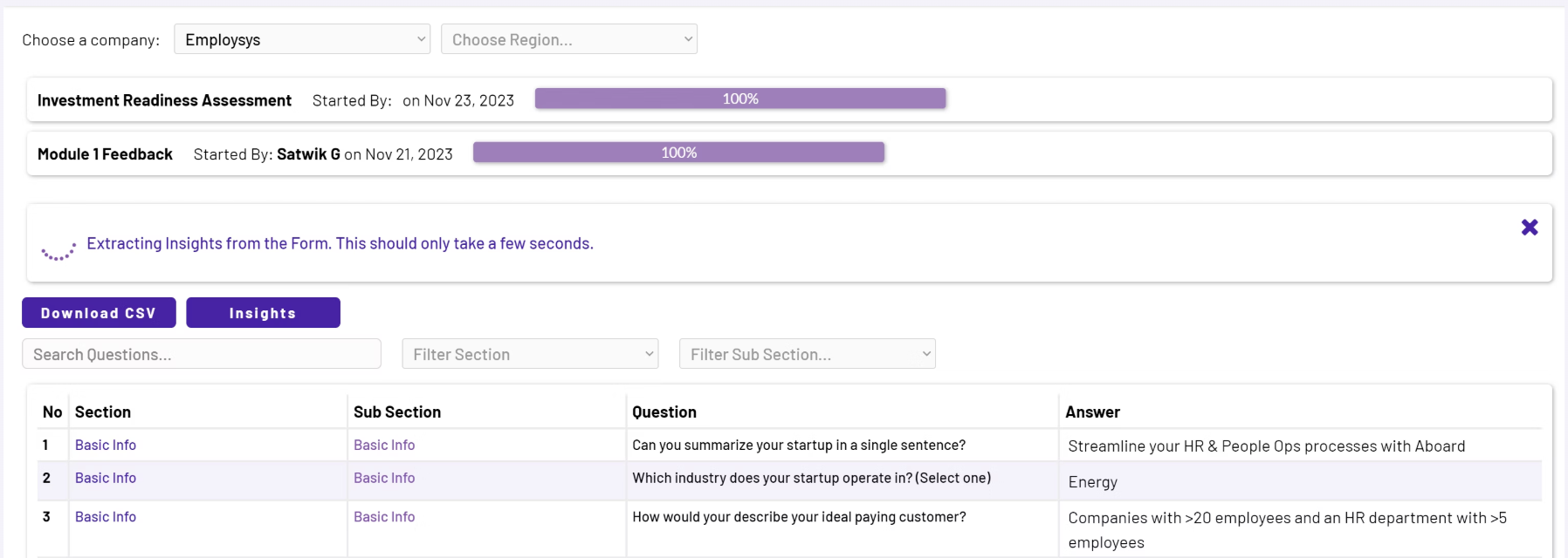 AI-powered needs assessment with interactive forms and instant insights